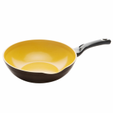 Ceramic Gold Wok Frying Pan Diecast Big Size Induction IH